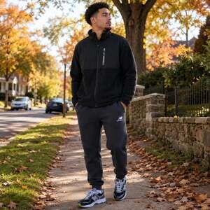 New Balance Black Full-Zip Fleece Jacket